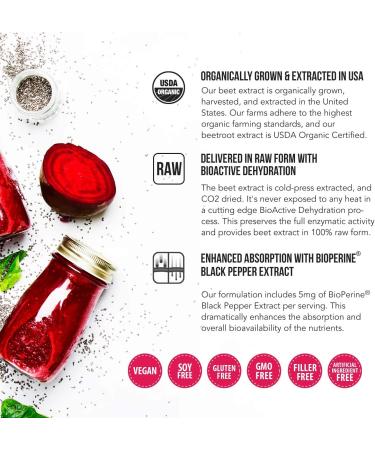BioBeet Max Strength Beet Root Capsules - 21:1 Concentrate - 28,350mg Organic Beetroot - With BioPerine for Enhanced Absorption (60 Capsules) - Buy Online on GoSupps.com