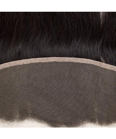 14 Brazilian Body Wave Human Hair Lace Frontal Closure - Free Part Pre Plucked - Natural Black 14 Inch - Buy Online on GoSupps.com