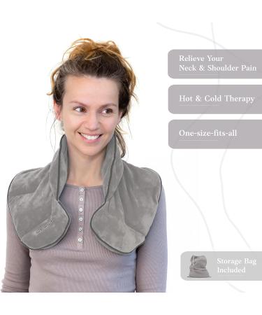 Qomfor Wheat Bags Microwavable Neck and Shoulder - Soothing Microwave Heat Pad - Wheat and Lavender - Neck Warmer Microwave for Period Pain Relief Back Pain and Stress Relief (Light Grey) - Buy Online on GoSupps.com