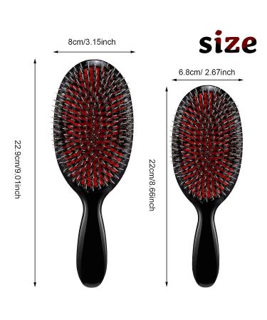 2-Piece Boar Bristle Hair Brushes with Nylon Quill | Natural Bristles for Hair Extensions, Fine Hair | Women, Men, Kids - Buy Online on GoSupps.com