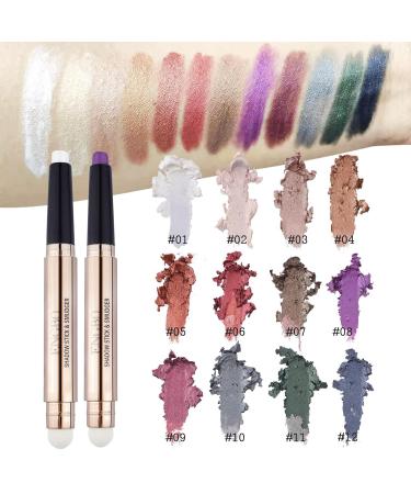 Lucoss Double-Sided Eyeshadow Pencil | Highlighter & Lid Shadow Stick | Shimmer & Matte Eyeliner for Girls & Women | Perfect Gift (A3) - Buy Online on GoSupps.com