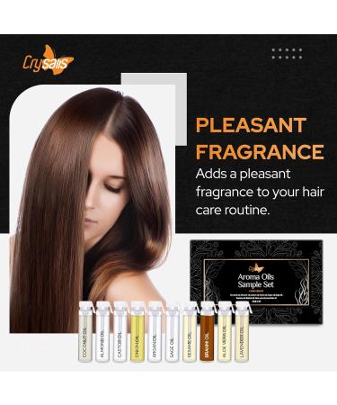 Buy Crysalis Hair Care Oils - Coconut Almond Castor Onion Argan Sage Sesame Brahmi Aloe Vera Lavender | 3ml Pack of 10 for Nourished Hair - Buy Online on GoSupps.com