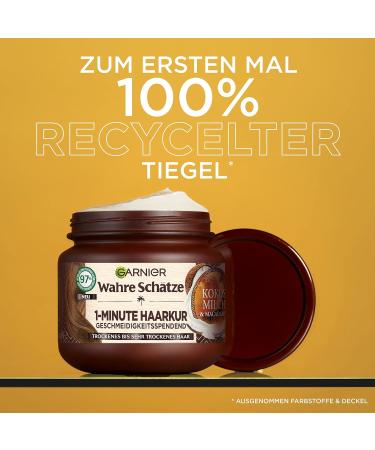 True Treasures 1-Minute Hair Treatment - Nourishing Coconut Milk & Macadamia Oil for Dry Hair | Vegan Formula | 340ml - Buy Online on GoSupps.com