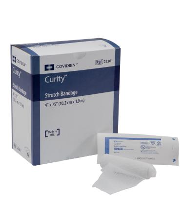 Covidien 2236 Curity Stretch Bandage Sterile in Soft Pouch 4 x 4.1 yd 75 Relaxed (Pack of 12)
