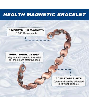 Shop Copper Magnetic Bracelets for Women | Arthritis Relief Adjustable Bangle Magnetic Therapy for Carpal Tunnel - 99.99% Pure Copper Bangles for Men - Buy Online on GoSupps.com