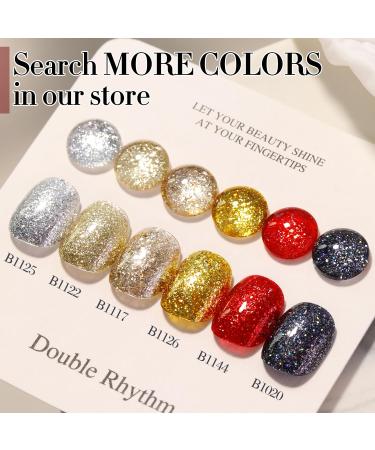 Double Rhythm 15ML Gold Glitter Gel Polish | Shimmer Reflective Holographic Nail Art | Magnetic for Salon & DIY at Home - Buy Online on GoSupps.com