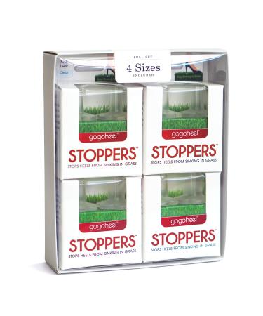 GoGoHeel STOPPERS Heel Protectors - Stops Sinking into Grass (4 Size Set) Clear