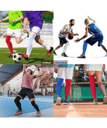 Skylety 4-Piece Leg Sleeves Set | Cooling Long Sleeves UV Protection | Men Women | Black White Red Navy Blue | X-Large - Buy Online on GoSupps.com