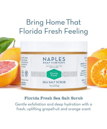Florida Fresh Citrus Sea Salt Scrub - Detoxifying Shea Moisturizing - Natural Skin Care for Radiant Glow - 9 oz - Buy Online on GoSupps.com