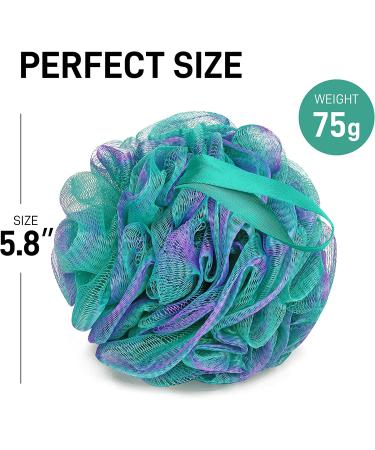 4 Pack XL Soft Nylon Loofah Bath Sponge for Exfoliating Shower Scrubber - Men and Women Beauty Bathing Accessory Set - Buy Online on GoSupps.com