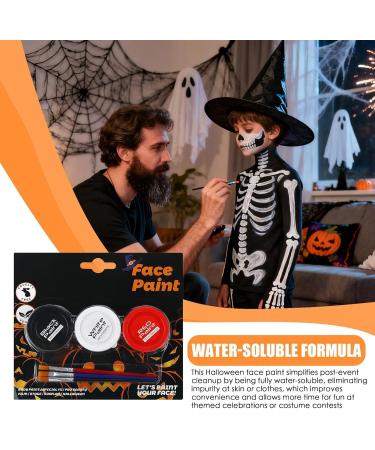 Body Paint for Skin | Water-Soluble Skin Paint Cream - 3-Color Water-Soluble Face Makeup Kit for Goth Parties Sporting Events Clowns Vampires Witches and Skeletons - Buy Online on GoSupps.com