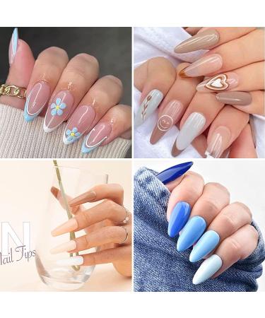 AddFavor 240pcs Almond Nail Tips - Clear Full Cover Medium Length Short Almond Fake Nails for Salon and Home Nail Art - 12 Sizes - Buy Online on GoSupps.com
