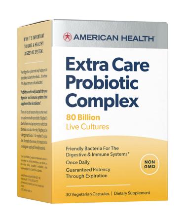 American Health Extra Care Probiotic Complex 80 Billion CFU 30 Vegetarian Capules