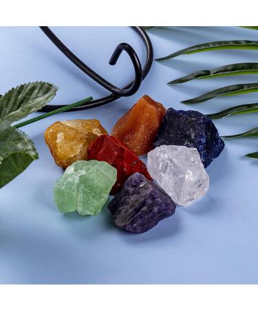 UNIHOM 7 Chakra Stones Set - Natural Healing Crystal Kit for Meditation Therapy - 7pc Rough Gemstones for Balance & Energy Alignment - Buy Online on GoSupps.com