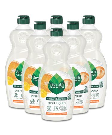 Seventh Generation Dish Soap Liquid Clementine Zest & Lemongrass Scent, 19 oz (Pack of 6)