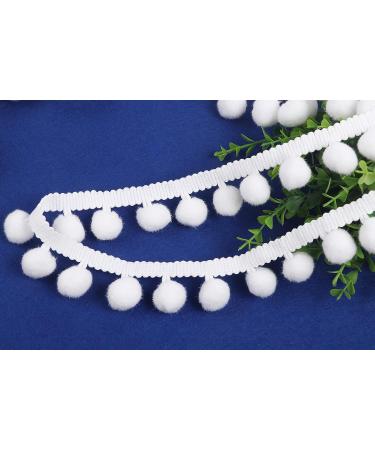 YYCRAFT 18 Yards White Ball Fringe 1 Wide Pom Pom Trim Ribbon Sewing Roll - Pack of 1 - Buy Online on GoSupps.com