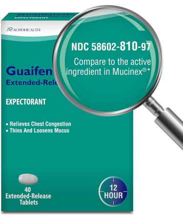 Aurohealth Guaifenesin Expectorant 600mg Extended-Release Tablets - 40ct - Buy Online on GoSupps.com