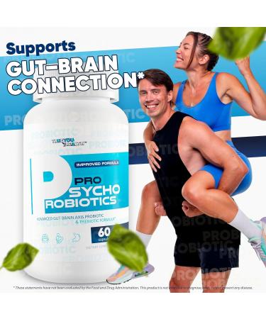Pro Psycho Probiotics - Our Best Mood Supplement & Gut Brain Axis Supplement - Happy Brain Probiotics with Vitamin D - Happy Mood Pills for Women Men Psychobiotics Probiotic Mental Health Supplements - Buy Online on GoSupps.com