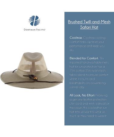 Dorfman Pacific Men's 3X-Large Khaki Safari Hat with Leather Trim - Buy Online on GoSupps.com