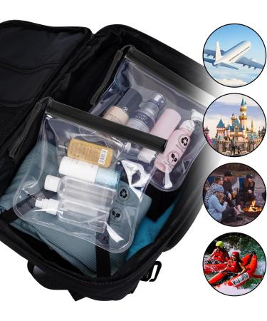 ECOHUB Airport Security Liquids Bags - 2 Black EVA Airport Liquid Bags 20x20cm, Airline Approved Clear Toiletry Bags with Zip Lock & Strap for Travel - Buy Online on GoSupps.com