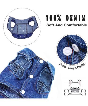 SILD Pet Clothes Dog Jeans Jacket | Cool Blue Denim Coat for Small & Medium Dogs | Classic Hoodies & Vintage Washed XS Blue - Buy Online on GoSupps.com