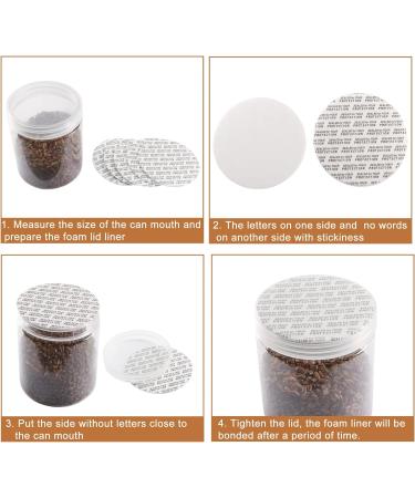PATIKIL 51mm/2.01" Foam Lid Liner 100Pack PS Foam Resistant Tamper Pressure Sensitive Seal for Bottle Cap Liners Seals - Buy Online on GoSupps.com