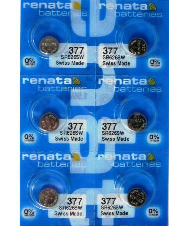 Renata Batteries 377 Silver Oxide Watch Battery (6 Pack)