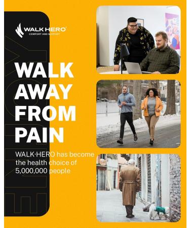 WalkHero Plantar Fasciitis Insoles - Heavy Duty Arch Support for Flat Feet (Men s 7-7.5 Women s 9-9.5) | Orthotic Inserts for Daily Walking - Olive Yellow - Buy Online on GoSupps.com