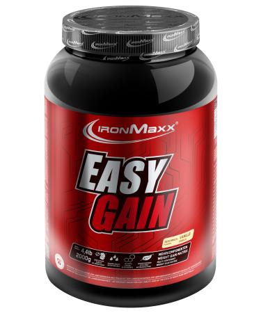 Ironmaxx Easy Gain - Vanilla 2kg can |Multi -components Weight Gainer with oatmeal and barley flour without added sugar and preservatives vanilla 2000g can