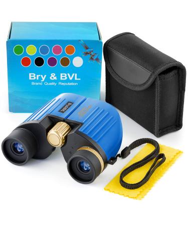 Binoculars for Kids - High Resolution, Shockproof  8X22 Kids Binoculars for Bird Watching, Best Toys for Boys, Girls  Real Optics Set for Outdoor Toddler Games  Detective and Spy Kids Toys Blue