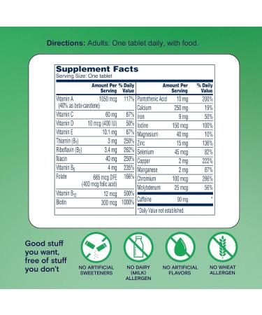 One A Day Energy Daily Essentials Multivitamin Energy Supplement to Support Mental Alertness and Immune Health with Vitamins A C D E Zinc and Caffeine 120 Count 120 Count (Pack of 1) - Buy Online on GoSupps.com