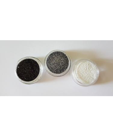New nail Art 3 Set D schen Glitzer powder white/gray/black glitter powder dust powder glitter 3G jaws insertion in gel nail nail design