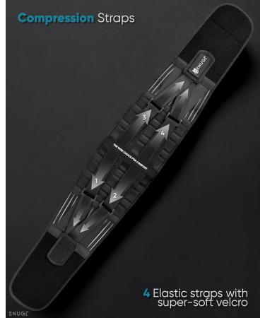 SNUGL Lower Back Support Belt for Women and Men - XXL Black | Sciatica Pain Relief, Lumbar Brace for Straight Posture - Buy Online on GoSupps.com