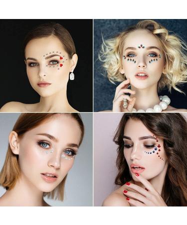 ZLXIN 10 Sheets Self Adhesive Rhinestone Stickers - Starlight Style Face Gems for Women, Festival Accessory and Nail Art Decorations - Buy Online on GoSupps.com