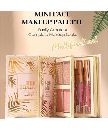  Hailerio Glitter Makeup Palette - 12 Colours Bookstyle Glitter Eyeshadow Makeup Palette with 4 Blushers and 4 Lip Shimmer for Women Girls Party - Buy Online on GoSupps.com