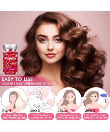 Buy Hair Serum for Frizzy & Dry Hair - Argan Avocado & Moroccan Oil Treatment - Vitamin-Packed Hair Oil Capsules (40 Caps) for Damaged Hair - Buy Online on GoSupps.com