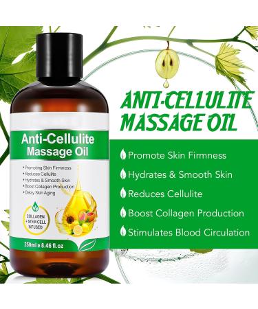 Anti Cellulite Massage Oil & Collagen Lifting Serum - Anti Aging Body Oil for Face Neck Thighs | 250ML - Buy Online on GoSupps.com