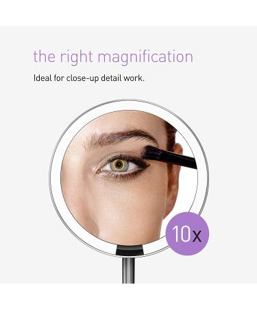 simplehuman Mini Travel Sensor Makeup Mirror - 10x Magnification - Brushed Stainless Steel - Buy Online on GoSupps.com