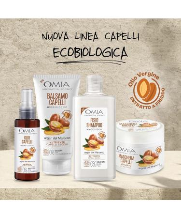  Omia Omia Fisio Eco Bio Shampoo with Moroccan Argan Oil for Dry Hair Nourishing and Restructuring Shampoo for Frequent Washing Silicone-Free and SLES 3 x 200 ml Bottles - Buy Online on GoSupps.com