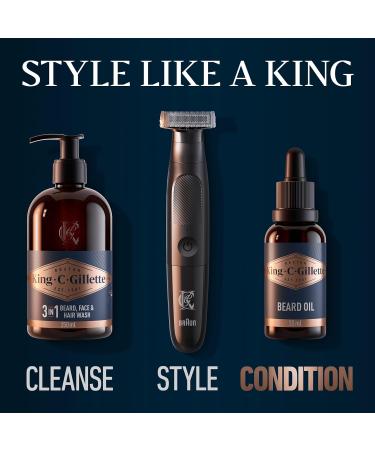 King C. Gillette Beard Oil - 30ml with Argan, Jojoba, Avocado, Macadamia Seed & Almond Oils - Buy Online on GoSupps.com