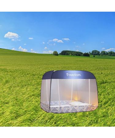 Pop-Up Mosquito Net Tent Canopy for Beds - Self-Standing Camping Tent with Enclosed Bottom - Portable Design for Baby and Adults - Blue Queen Size - Buy Online on GoSupps.com