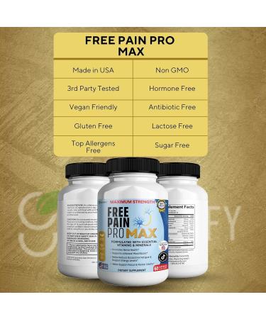 GREENVIFY Free Pain ProMax Maximum Strength 60 Capsules Nerve Health Support with Vitamins & Minerals 30 Day Supply (1) - Buy Online on GoSupps.com