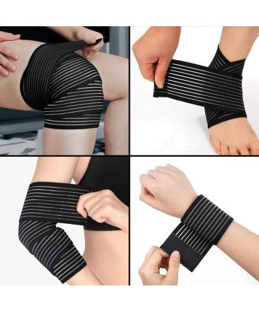 4-Pack Knee Support Bandages - Versatile Compression for Knee Elbow Calf & More - Adjustable 180cm & 90cm - Buy Online on GoSupps.com