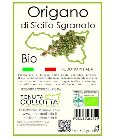 Tenuta Collotta Organic Dried Oregano 500g - Authentic Italian Spice from Sicily - Global Shipping Available - Buy Online on GoSupps.com