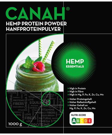 Canah Natural Hemp Protein Powder 3x1kg Vegan High in Protein Fibre Omega 3 & Omega 6 Amino Acids Vitamins and Minerals Certified Kosher + Free Bonus Recipes (Pack of 3) Unflavoured 3000 g Natural - Buy Online on GoSupps.com
