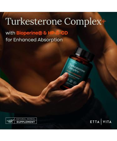 Potent Turkesterone Supplement, 2X Pure (Made in USA - 3rd Party Tested) Most Bioavailable and Natural Test Support Supplement, Supports Energy Lean Muscle Health, Recovery and Stamina, Vegan (60ct) - Buy Online on GoSupps.com