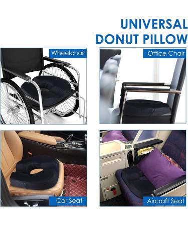 Blue Memory Foam Donut Pillow for Tailbone Pain Relief - Cool Gel Hemorrhoid Cushion for Postpartum, Pregnancy, Men and Women - Buy Online on GoSupps.com