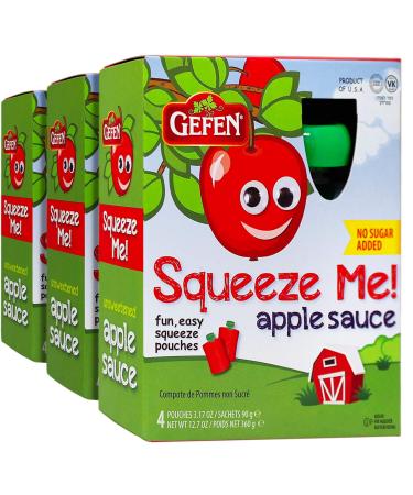 Gefen Applesauce Pouches, 3.17oz (1 Pack, 4 pouches)