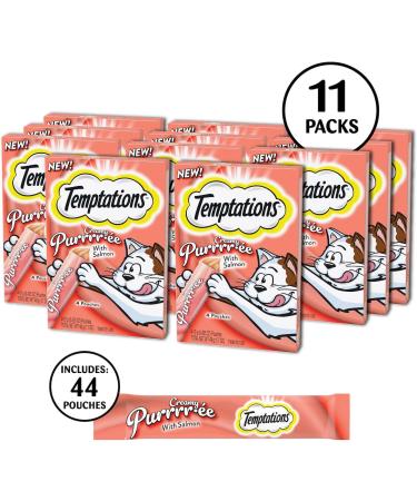 TEMPTATIONS Cat Treats Adult Creamy Puree Lickables Salmon 12g Pouches (44 Pack) - Buy Online on GoSupps.com