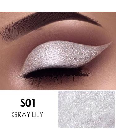 FOCALLURE Glittering Liquid Eyeshadow - High-Impact, Long Lasting, Quick-Drying, Crease Resistant - 01 Gray Lily - Buy Online on GoSupps.com